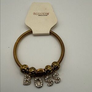 Lee Gold Bracelet with Crystal Letter Charms